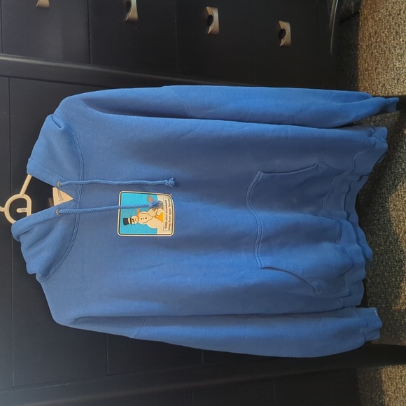 SALE RARE Vintage 90s hoody mens Large blue to the edge breakdown funny graphic - Picture 1 of 7